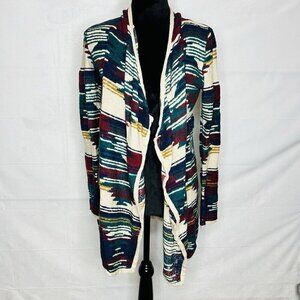 Lucky Brand Cardigan Size XS Aztec Southwestern Sweater Open-Front Textured